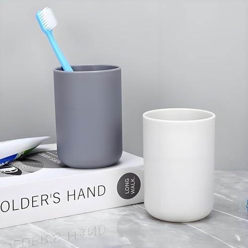 4 Piece Plastic Bathroom Tumbler Cup Organizer
