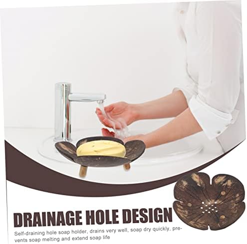 Coconut Shell Petal-Style Soap Dish for Bathroom Kitchen