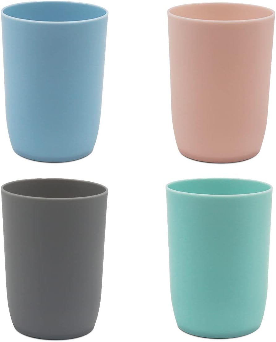Topsky 4-Pack Reusable Plastic Toothbrush Cups - Luxury Design