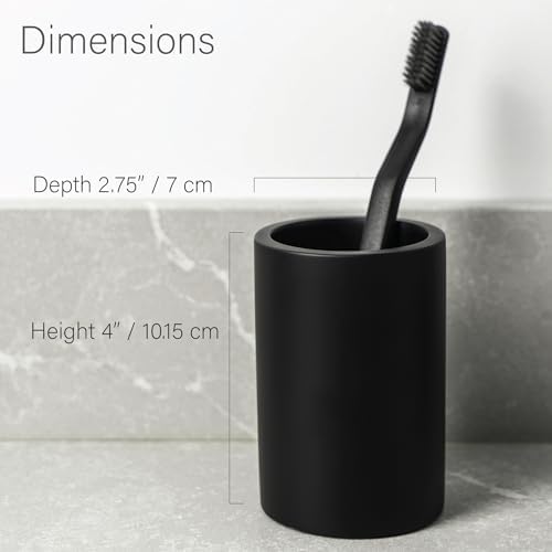 JO LAVIE MATTE BLACK RESIN BATH TUMBLER CUP