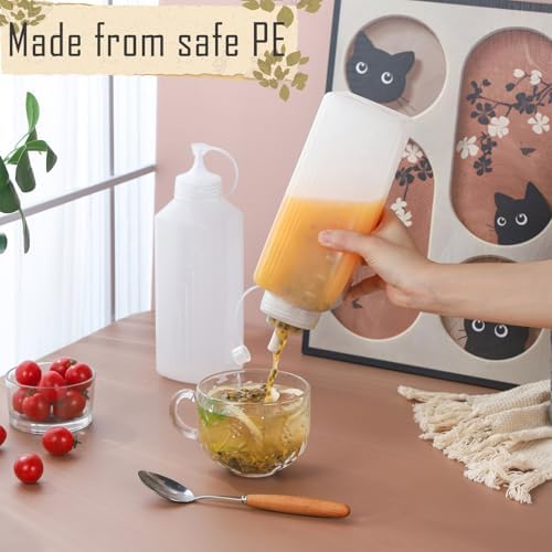 RAMFIYN 2-Pack Large Squeeze Bottles with Wide Mouth Design Perfect for Condiments Mayonnaise Salsa More