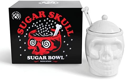 Skeleton Signed 12 Oz Sugar Bowl With Bone Spoon