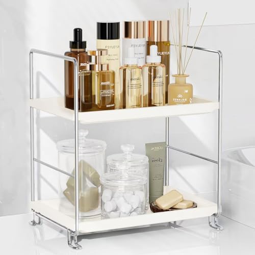 Secure 2-Tier Organizer for Bath Counters
