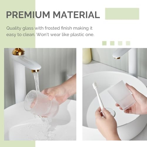 Angle Simple Frosted Glass Tumbler for Toothbrush Toothpaste