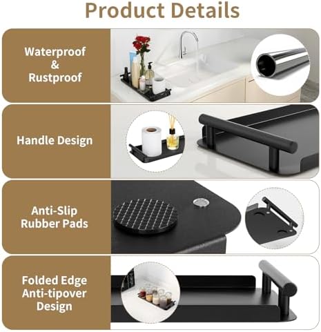 Sturdy Metal Toilet Paper Tank Organizer with Handles Durable Storage Solution for Home Kitchen