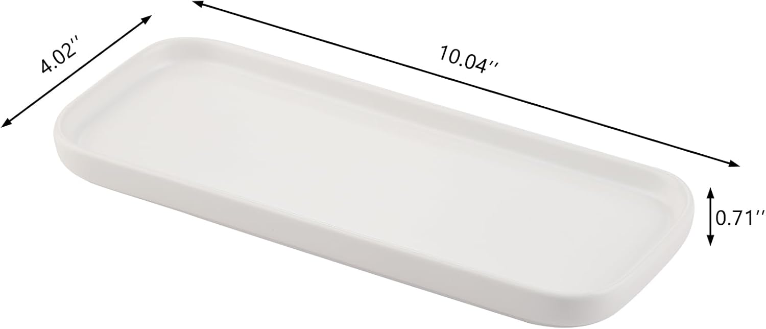 Premium White Ceramic Tray for Kitchen Bathroom Use