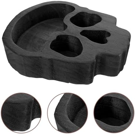 Alipis Wooden Skull Bowl Halloween Charcuterie Cheese Board