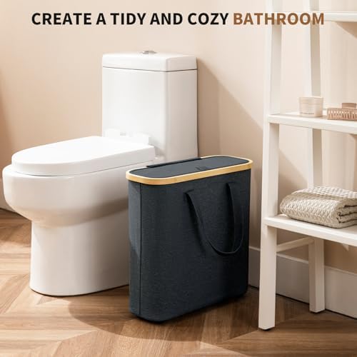 AiseNnO 30L Toilet Paper Storage Basket with Lid Handle