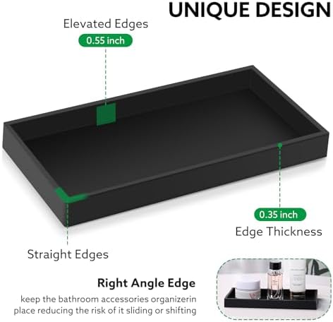 Bathroom Silicone Vanity Sink Organizer Black