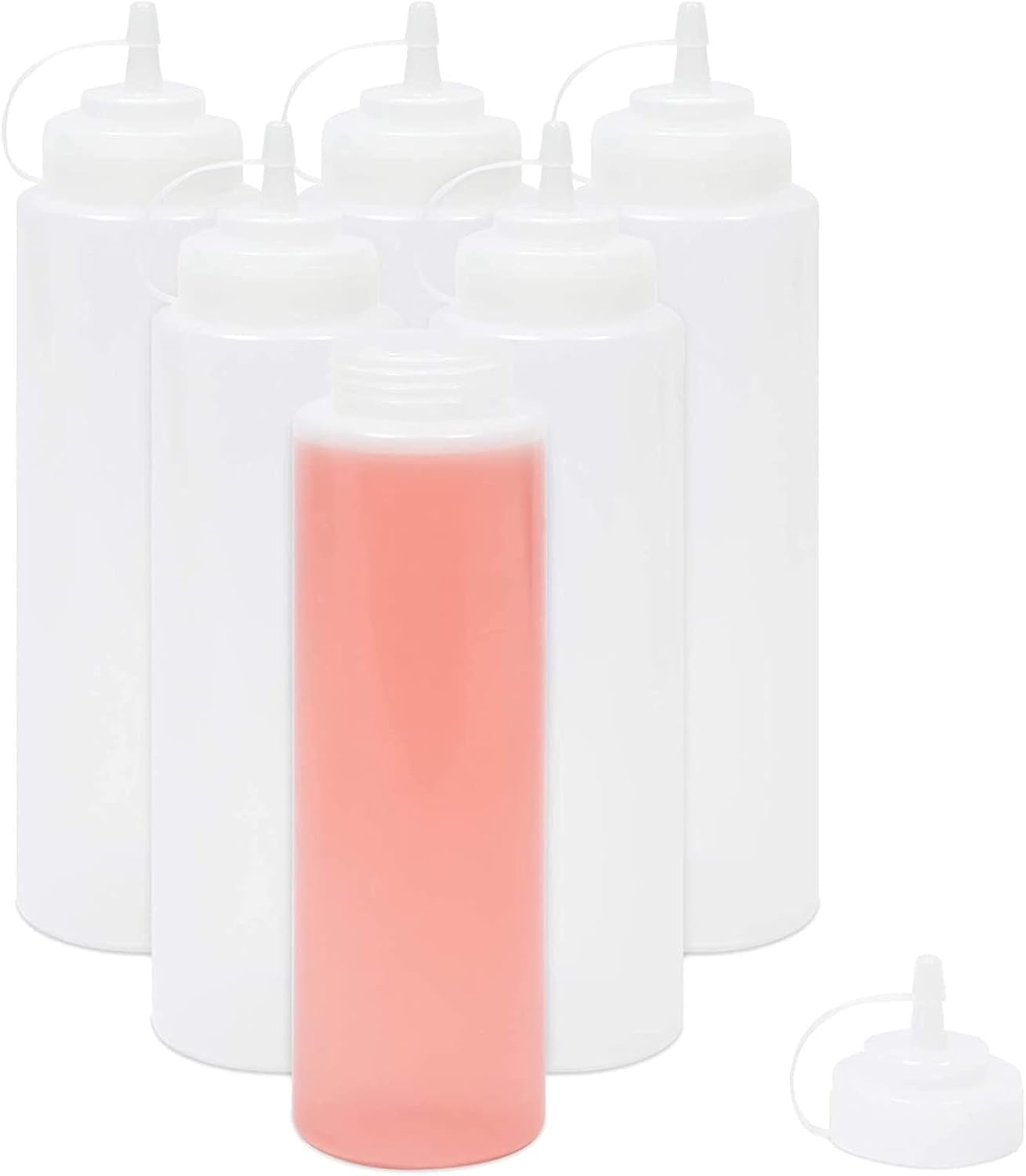 Juvale Plastic Squeeze Bottles 32 oz 6-Pack - Durable Perfect for Kitchen Essentials
