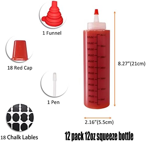 12-Pack Squeeze Condiment Bottles