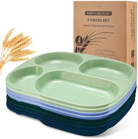 Vesici Reusable 8-Piece Divided Plates