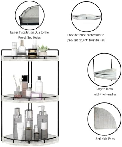 Dorhors 3-Tier Corner Bathroom Organizer Versatile Storage Solution for Your Bathroom Kitchen or Dresser