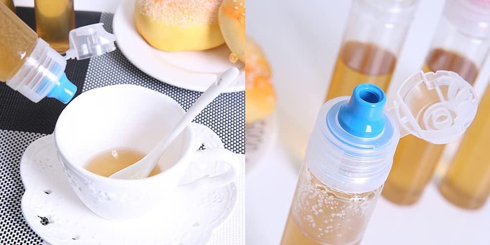 AKOAK 4-Piece Reusable Plastic Squeeze Bottle Dispenser