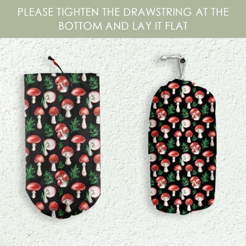 Cute Mushroom Toilet Paper Storage Bag with Reusable Design Organizer for Trash Increments