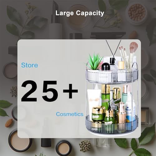 Get organized with Niluks 360-degree rotating makeup organizer Place your essentials anywhere anytime