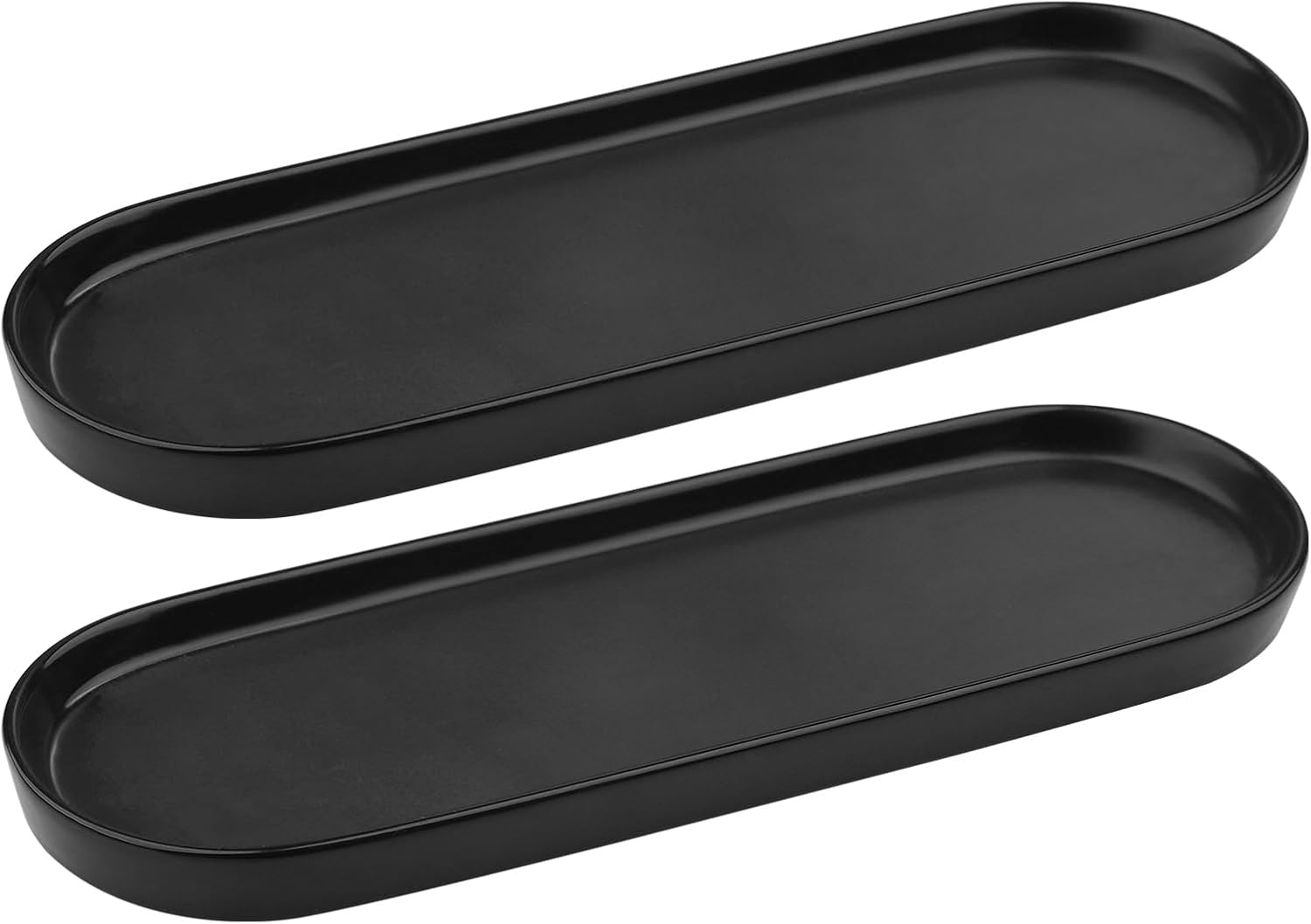 VanEnjoy Set of 2 Black Vanity Trays for Bathroom Kitchen use