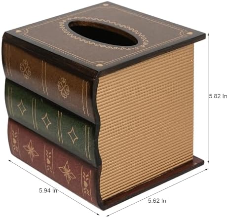 Crafted Retro Retro Wooden Tissue Box Cover for Bathroom