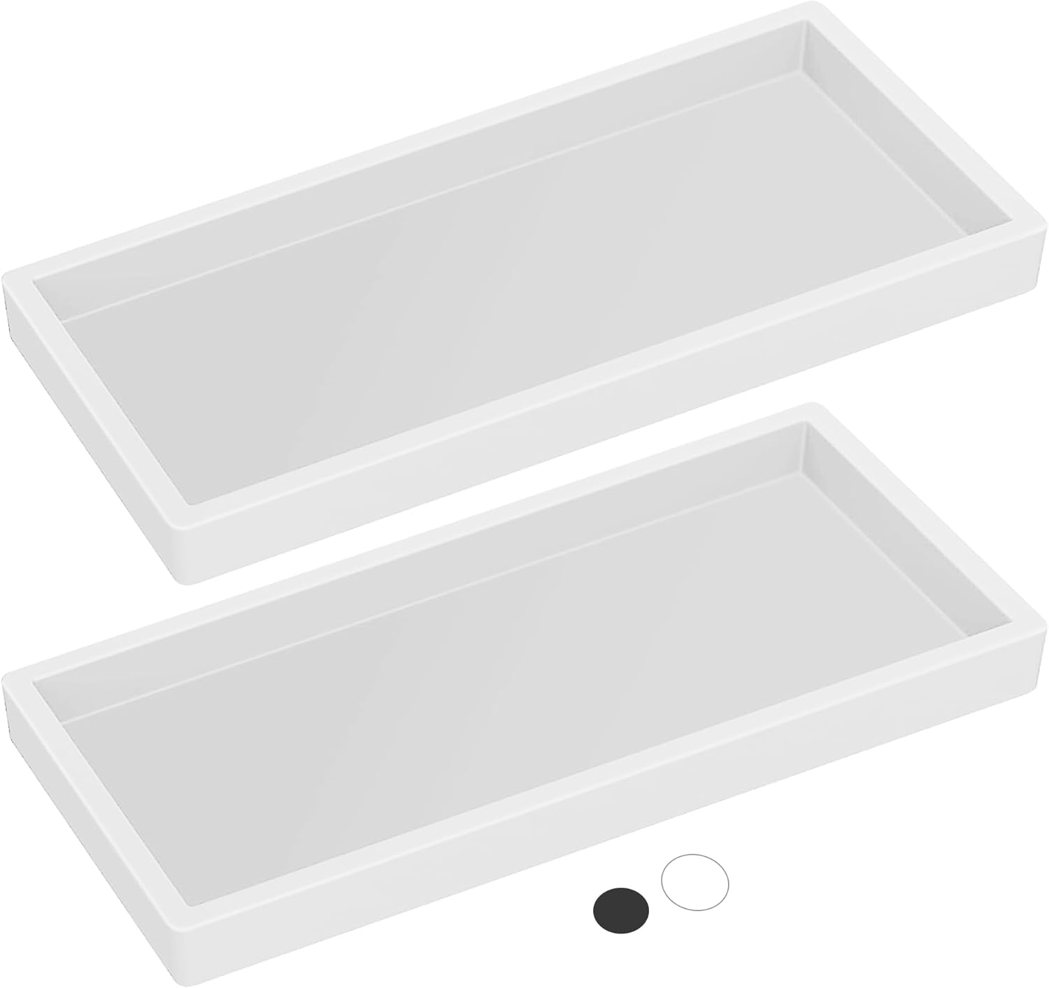 Lavatoria Silicone Countertop Tray 2 Piece Large Vanity Organizer