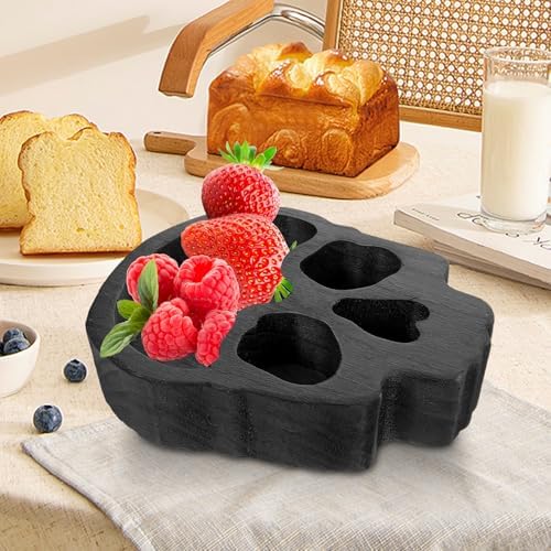 Alipis Wooden Skull Bowl Halloween Charcuterie Cheese Board