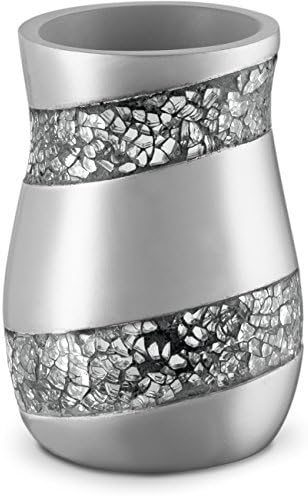 Creative Scents Silver Mosaic Electric Toothbrush and Toothpaste Holder