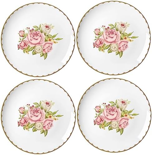 Vintage Floral Plates Set of 4