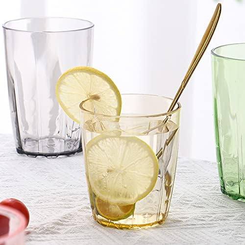 6-Cup Acrylic Water Tumbler Set Colorful BPA-Free Stackable and Dishwasher- Safe for Home and Outdoor Use