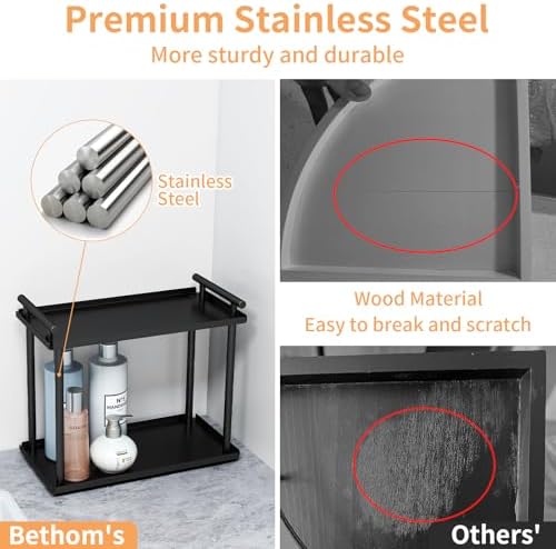 Space-Saving 2-Tier Bathroom Organizer for Skincare Makeup Storage