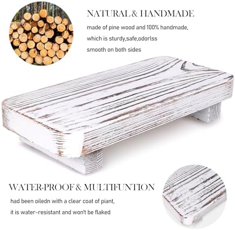 GT WCS001Bathroom Counter Organizer Wooden Pedestal Stand White for Sink Decor Organization