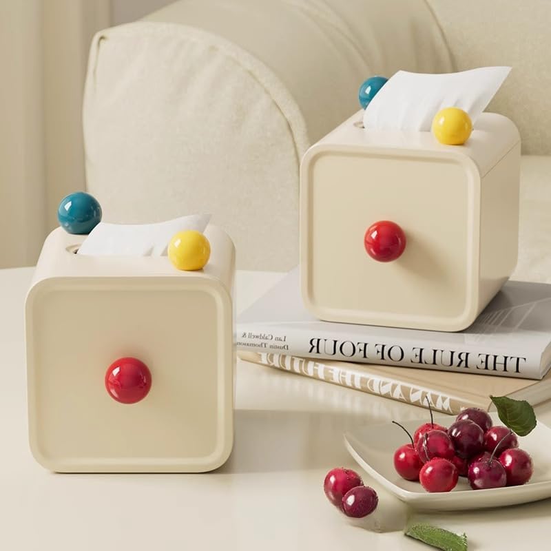 Cute Colored Square Toilet Paper Storage Box Roll Paper Storage Container