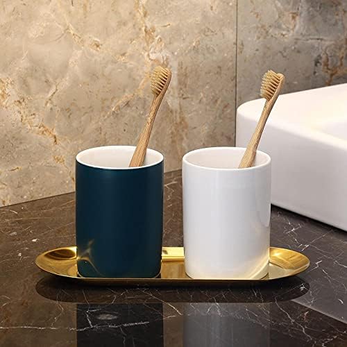 Double Serve 2-Piece Ceramics Toothbrush Holder