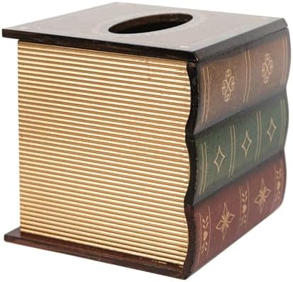 Crafted Retro Retro Wooden Tissue Box Cover for Bathroom
