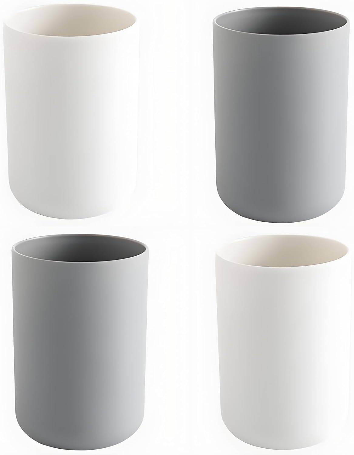 4 Piece Plastic Bathroom Tumbler Cup Organizer