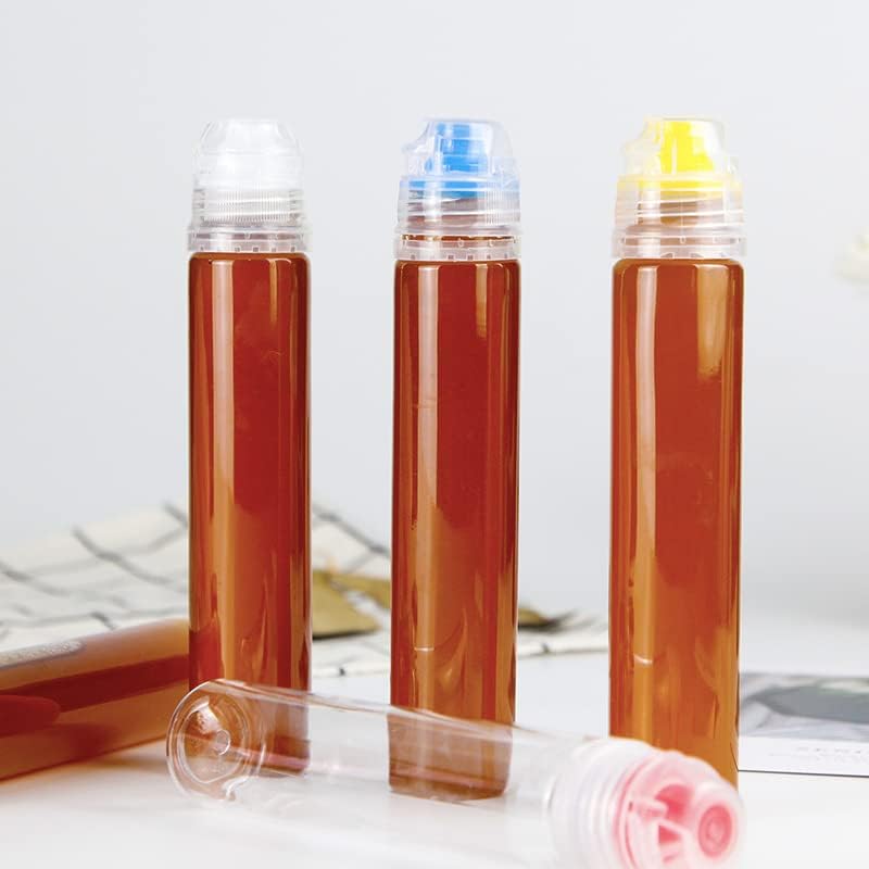 AKOAK 4-Piece Reusable Plastic Squeeze Bottle Dispenser