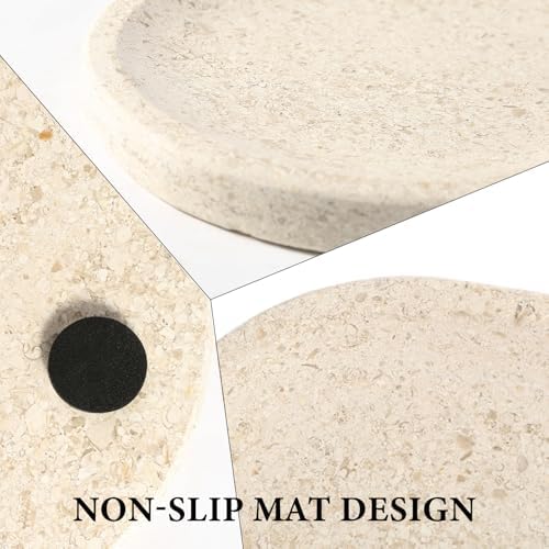 Koville Beige Yellow Vanity Tray for Bathroom Desktop Decor
