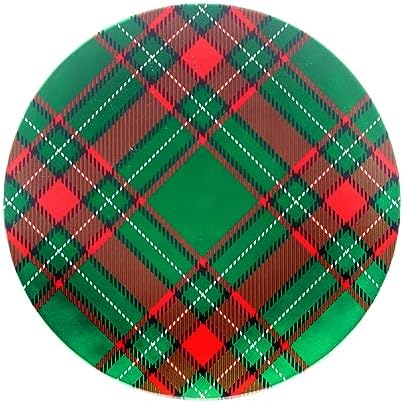 Certified International 11-Inch Christmas Plaid Melamine Dinner Plates Large Set of 6