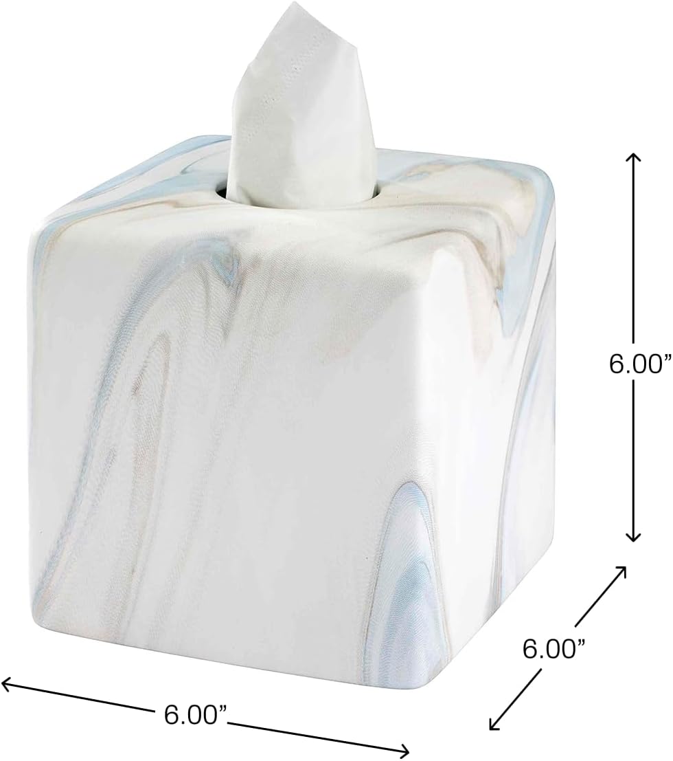 Perfect Fit for Your Bathroom Avanti Linens Tissue Cover Resin Countertop Accessories Waves Collection Blue
