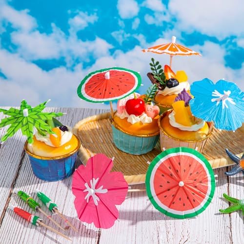 FFNIU 150-Piece Cocktail Umbrellas Assorted Colors Styles