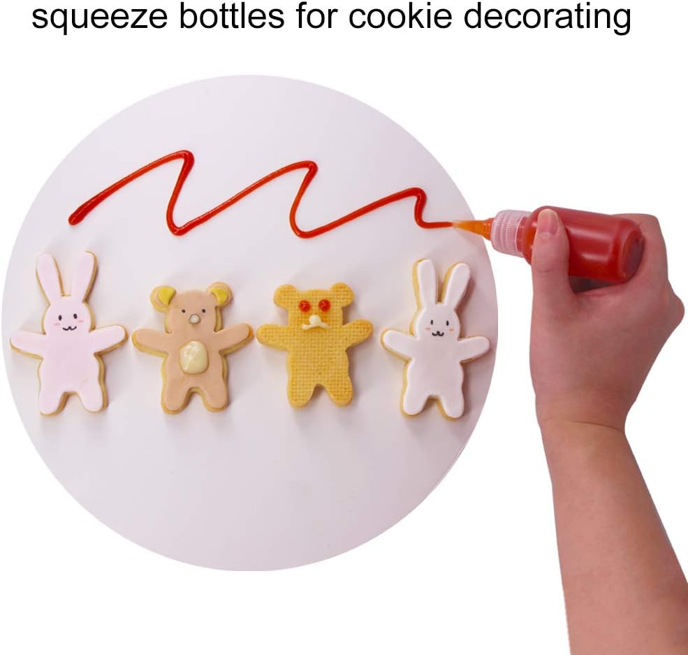Set of 24 Party-Ready Squeeze Bottles for Cookie Decorating More