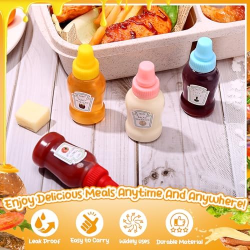 16pcs Mini Ketchup Bottles 25ML Compact Durable for Storage