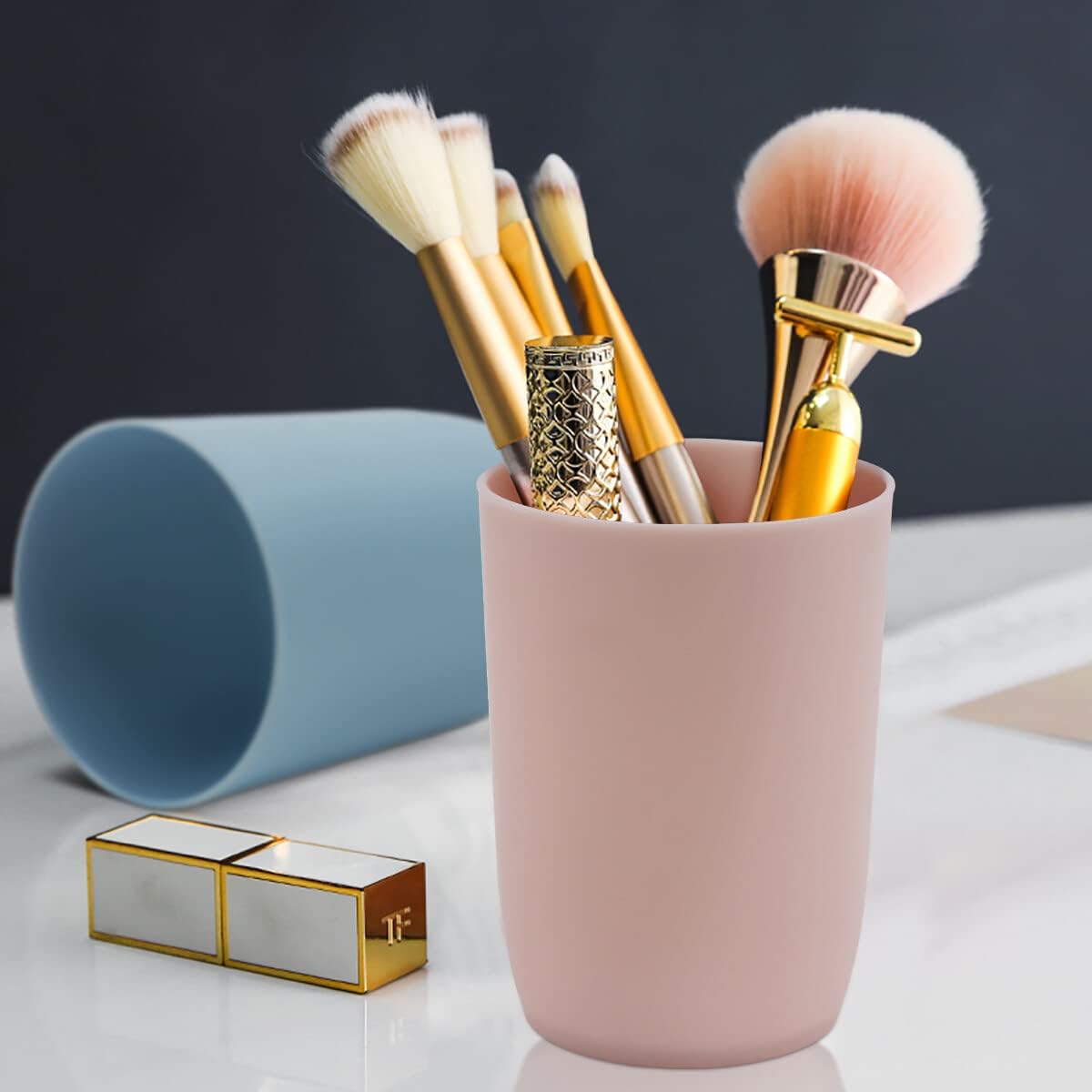 Topsky 4-Pack Reusable Plastic Toothbrush Cups - Luxury Design