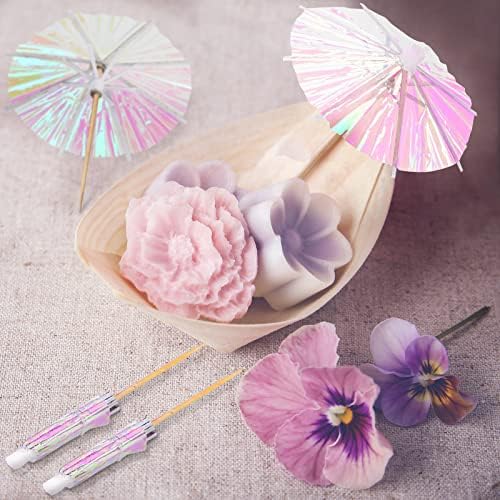 Didaey Fluorescent 50-Piece Parasol Umbrella Cocktail Picks for Summer Outdoor Entertaining