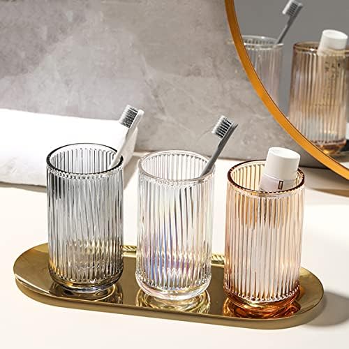 Gaolinci 2-Piece Glass Tumbler Toothbrush Holder