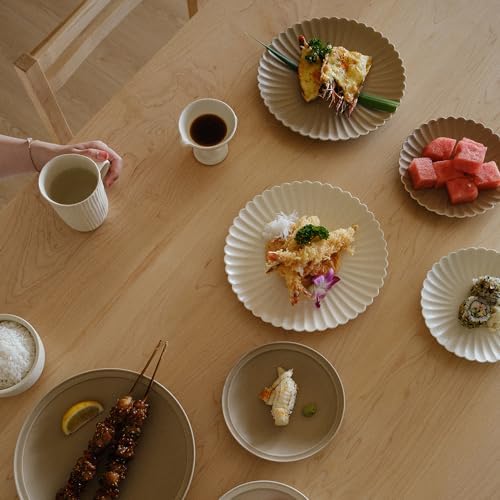 Daisy Dinner Plate Set 6-Piece 9-inch Coconut Caf
