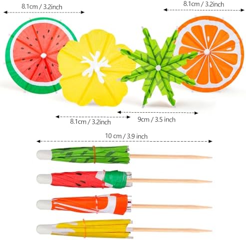 FFNIU 150-Piece Cocktail Umbrellas Assorted Colors Styles