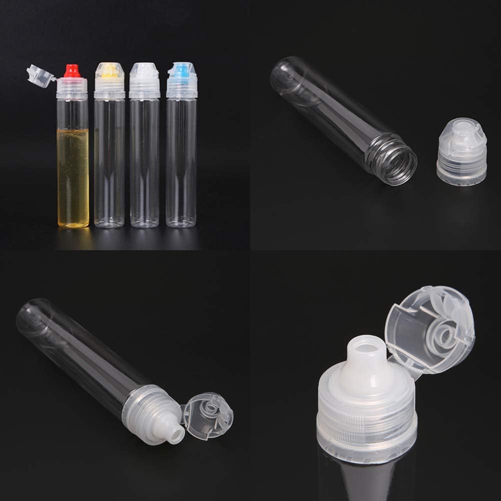 AKOAK 4-Piece Reusable Plastic Squeeze Bottle Dispenser