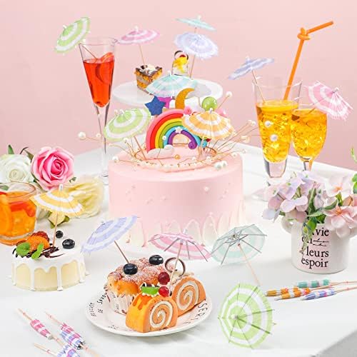 150-Count tropical umbrella picks for parties weddings and tropical drinks