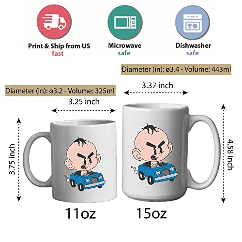 Proudteam Angry Baby Car Coffee Mug 11oz 15oz