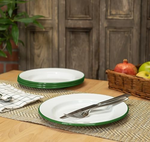 Bring Home a Set of 4 Rustic Metal Dinner Plates for Family Get-together