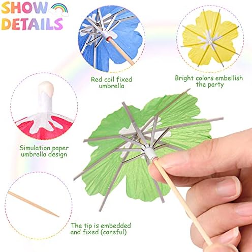GLOWING Sunset TROPICAL Umbrella Picks Set 150